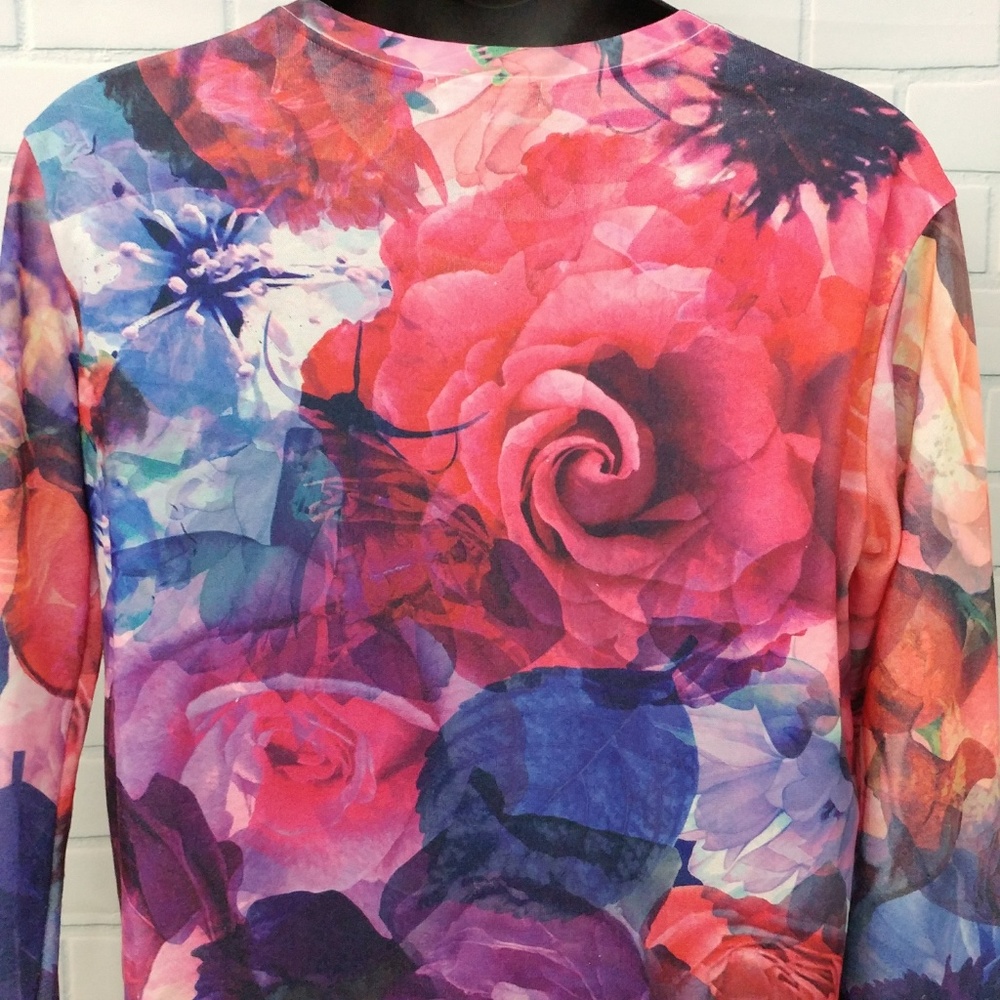 SOLD ~ Forever 21 NOPE Floral Shirt - Size 1X - Picture 4 of 6